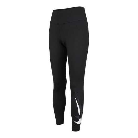 (WMNS) Nike Mid Waist Running Tight Sports Training Gym Pants/Trousers/Joggers Black DD6836-010
