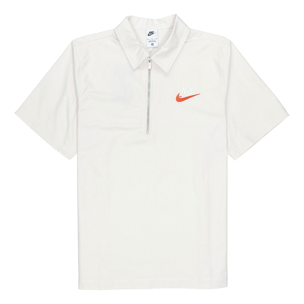 Nike Half Zipper Solid Color Short Sleeve Polo Shirt White DM5284-030