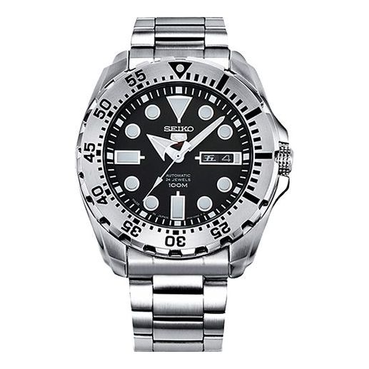 SEIKO Automatic Mechanical Water Ghost Waterproof Sports For Men Black Plate Steel Belt Black SRP599J1