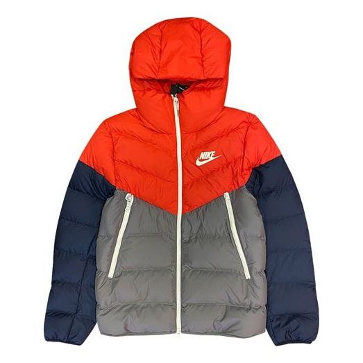 Nike MENS Multicolor Casual Hooded Down Jacket Red/Blue CU0226-634