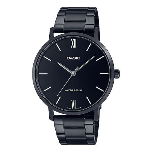 Casio Dress Classic Minimalistic Analog Steel Strap Watch 'Black' MTP-VT01B-1B