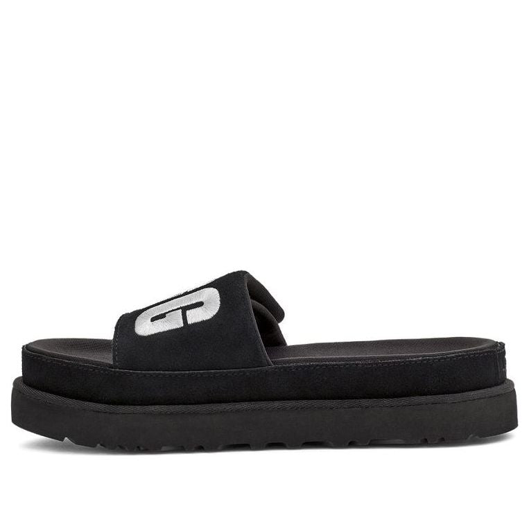 (WMNS) UGG Laton Slide Black Silver Slippers 'Black Silver' 1110110-BSVR