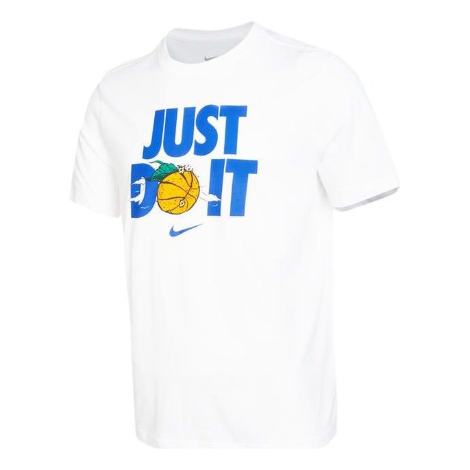 Nike Just Do It Alphabet Printing Round Neck Short Sleeve White DV1213-100