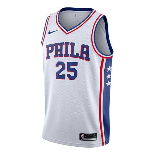 Nike Men'S Philadelphia 76Ers Ben Simmons 25 White Dri-Fit Swingman Jersey 864441-101