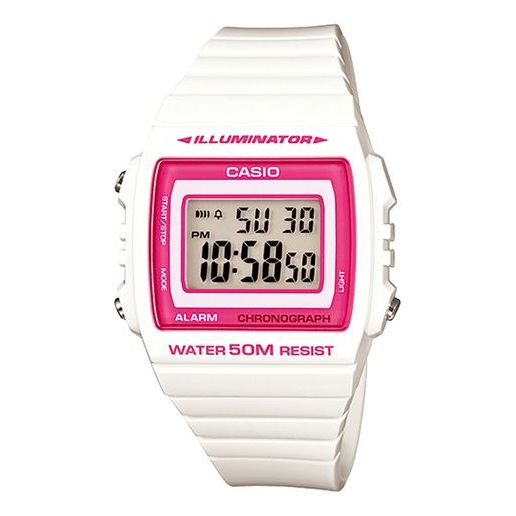 CASIO G Shock Square Sports Quartz /Pink White Digital W-215H-7A2