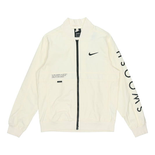 Nike Sportswear Swoosh Logo Print Sports Jacket Men's White DJ5368-110