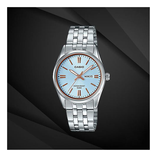 CASIO Waterproof Light Blue Analog LTP-1335D-2AV