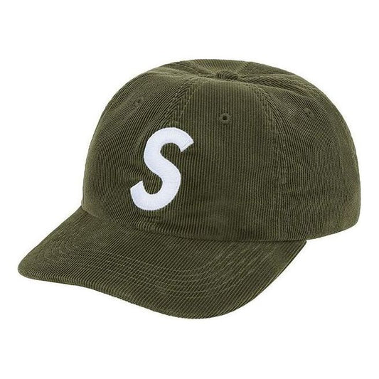 Supreme Fine Wale Corduroy S Logo 6-Panel 'Olive Green White' SUP-SS21-433