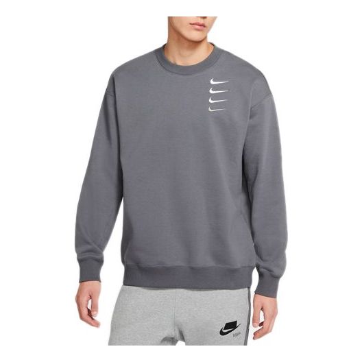 Nike French Terry Swoosh Gradient Round Neck Pullover Iron gray DB9408-022