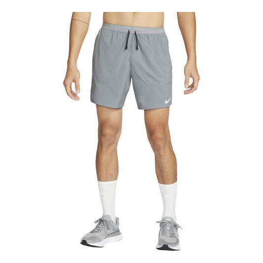 Men's Nike Dri-FIT Solid Color Logo Printing Straight Quick Dry Breathable Sports Shorts Smoke Gray DM4742-084