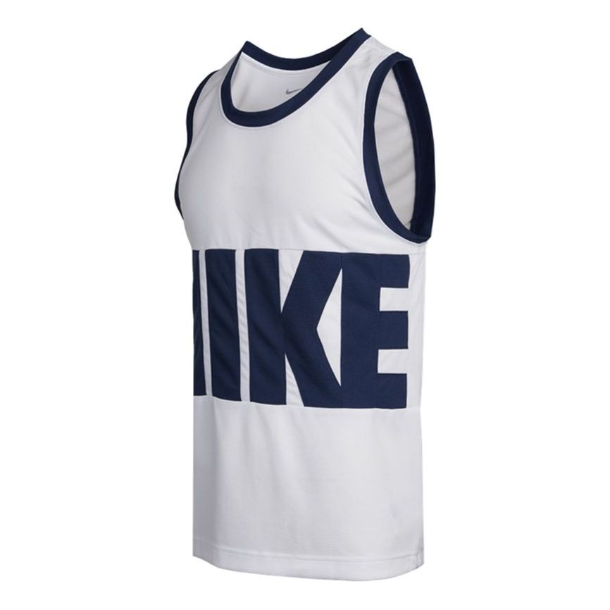 Nike Letter Big Logo Sports Basketball Vest Men's White DA1042-100