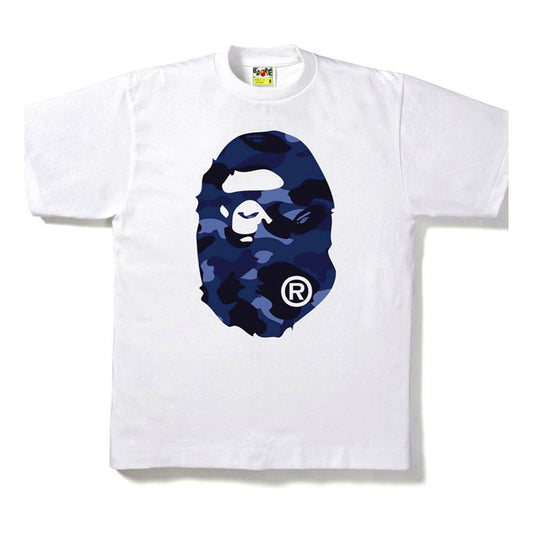BAPE Color Camo Big Ape Head Tee Blue Camouflage Short Sleeve Unisex White BAPE-SS18-022