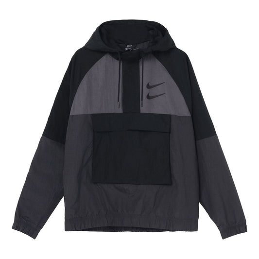 Men's NikeAs Nsw Swoosh Jkt Wvn Nfs Casual Sports Woven Jacket Autumn Black DJ0477-011