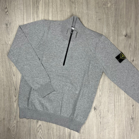 Stone Island Knit Half Zip Fleece - Grey Castmark