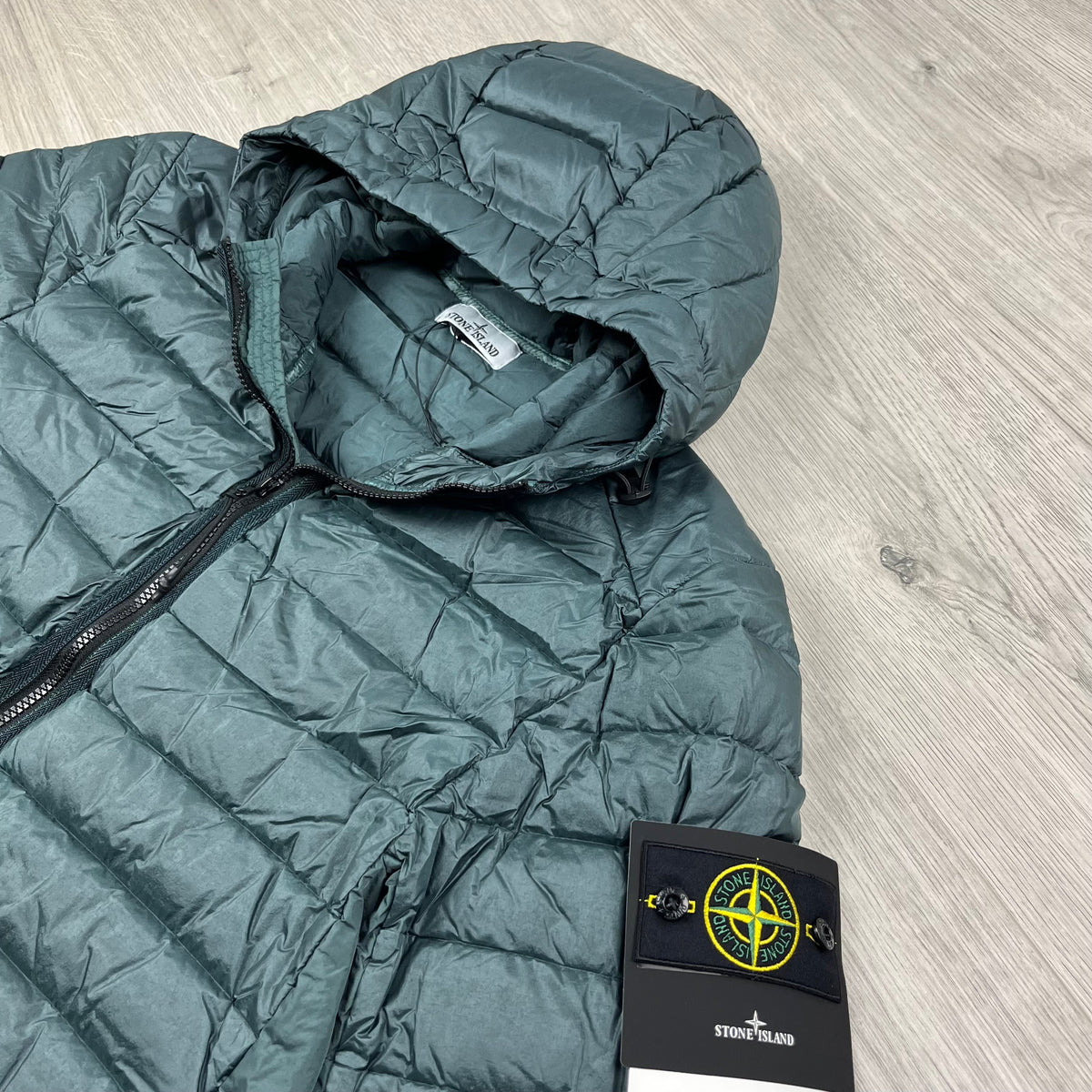 Stone Island Woven Down Jacket - Green Castmark