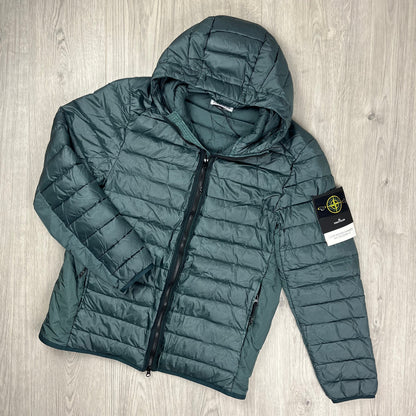 Stone Island Woven Down Jacket - Green Castmark