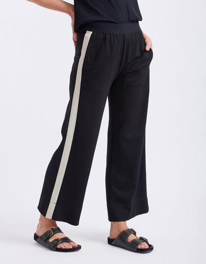 Timeless 7/8 Ponte Pant - Black/Beige Stripe